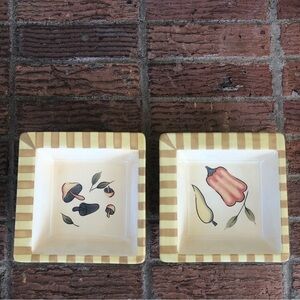 Set of 2 Stoneware Antipasto Bowls 2004 Debby Segura for Signature Housewares